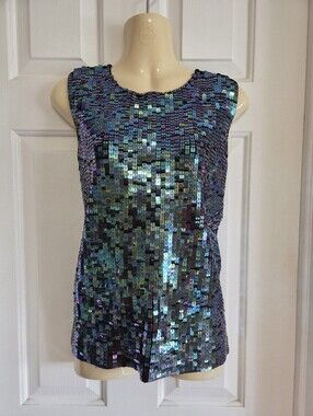 Iridescent Sequin Sleeveless Top